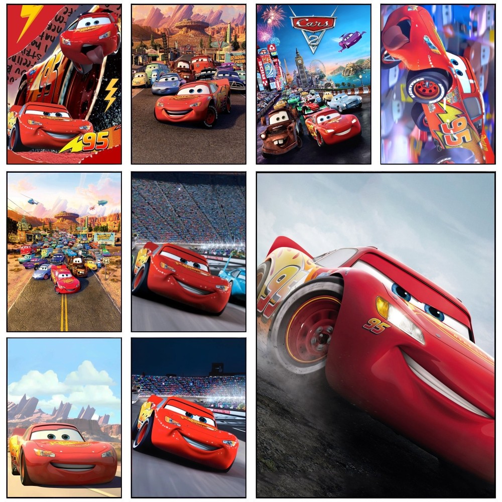Lighting Mcqueen Decor - 1PC Lightning McQueen Poster Self-adhesive Art