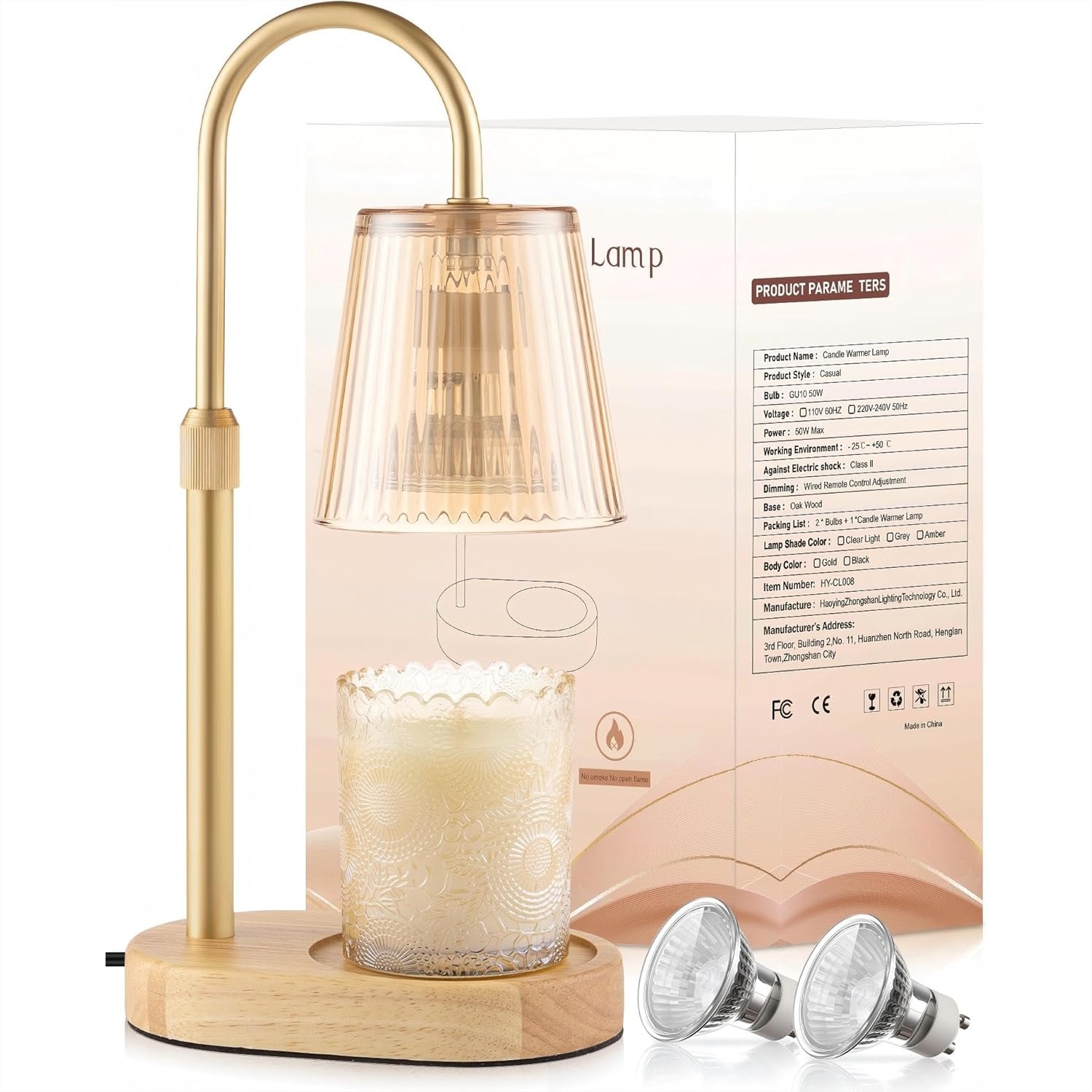 Wax Melter Electric - Adjustable Candle Warmer Lamp with Timer,