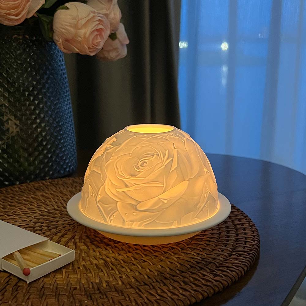 Lighting Room Decor Items - Lumina Ceramic Deluxe Vintage Rose Tea