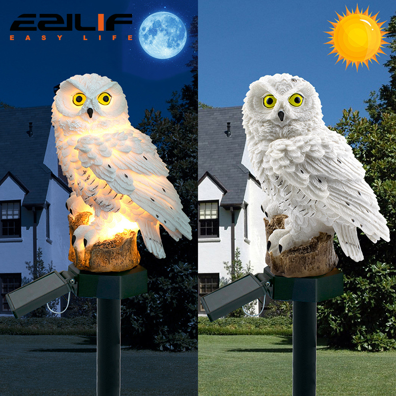 Solar light owl animal sculptu - Lighting Decor Ideas reseña y precio