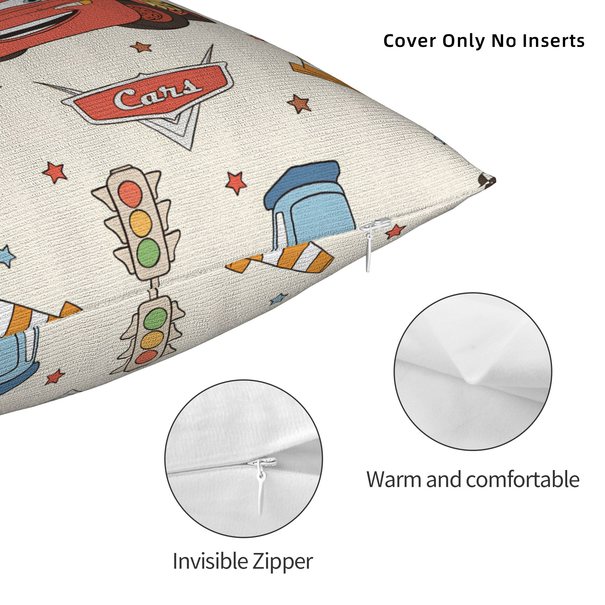 Pillow Cover Cars L-Lightning  - Lighting Mcqueen Decor reseña y precio
