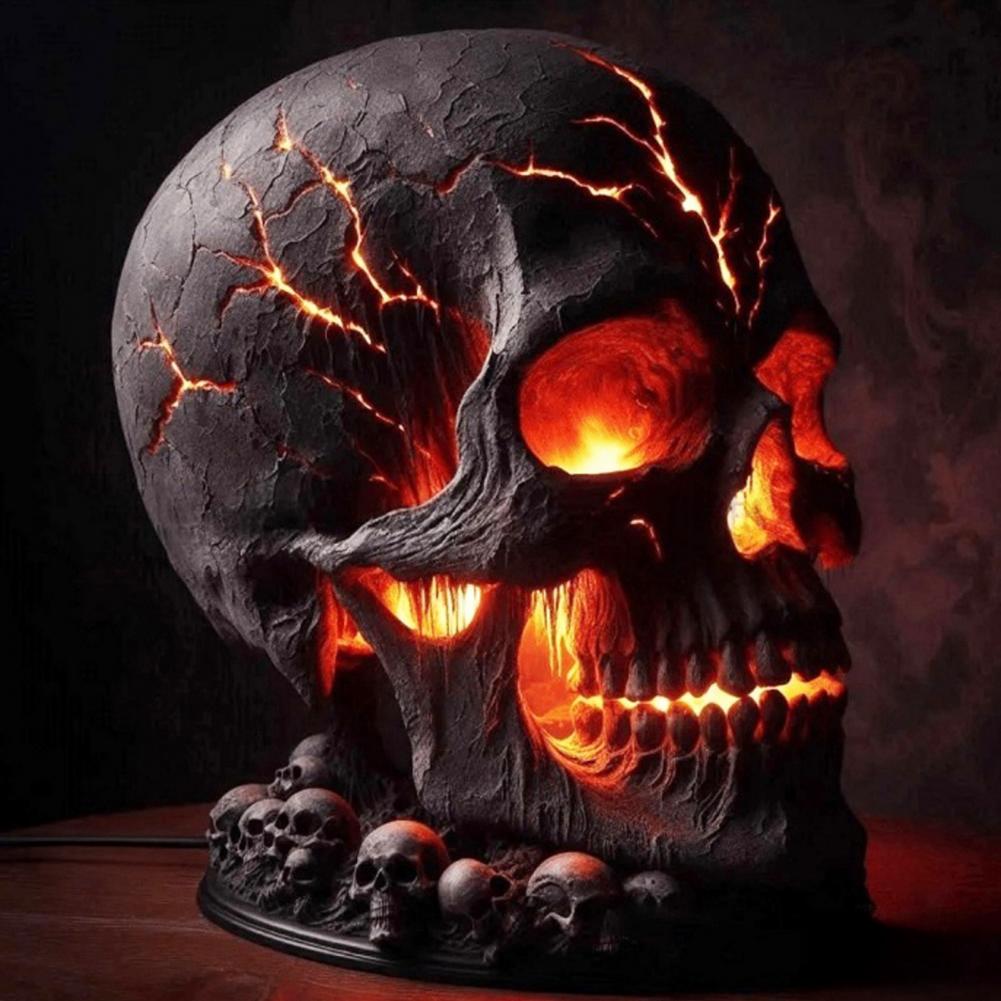 Halloween Lava Stone Skull Lam - Unique Lighting Decor reseña y precio