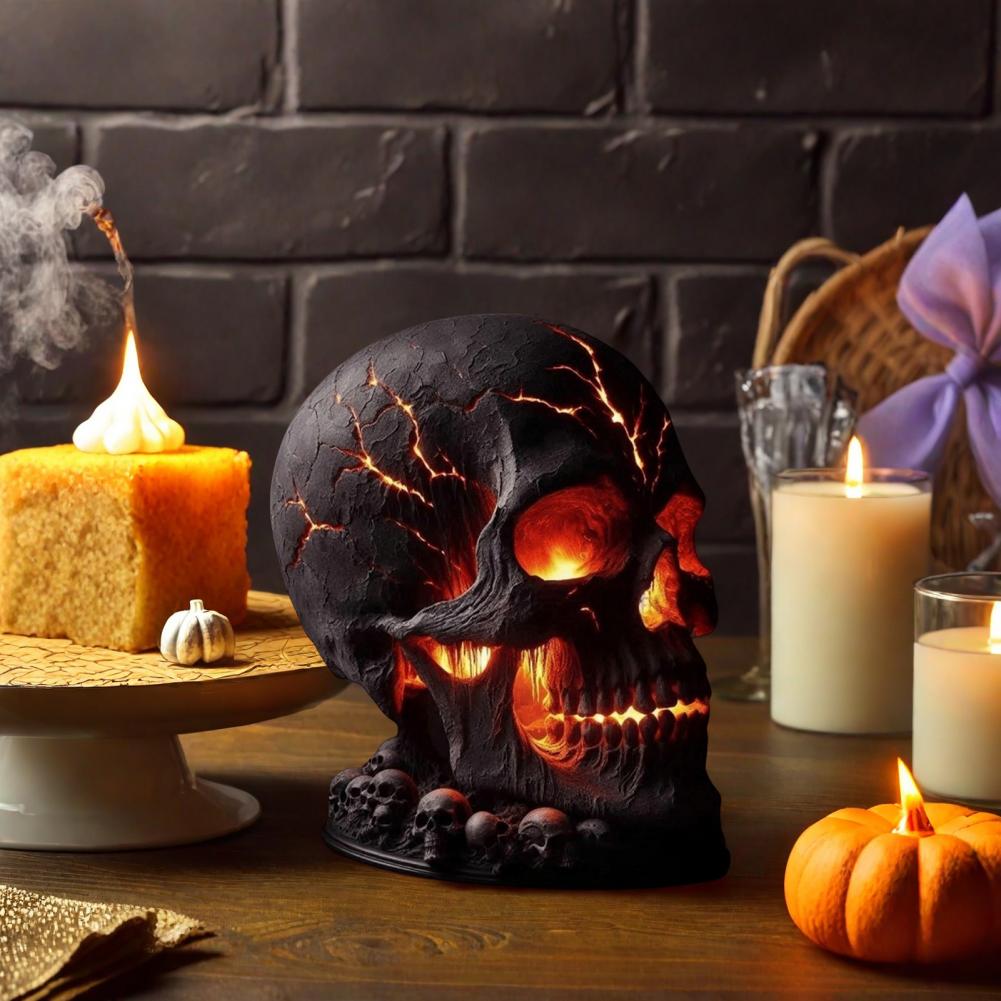 Halloween Lava Stone Skull Lam - Unique Lighting Decor reseña y precio