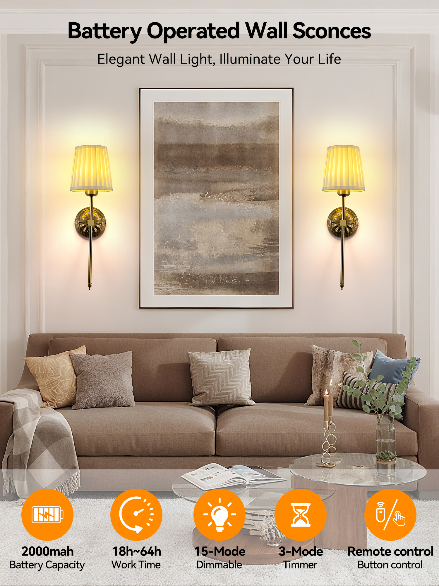 Battery-Powered Wall Light: Re - Touch Dimmer Lamp reseña y precio