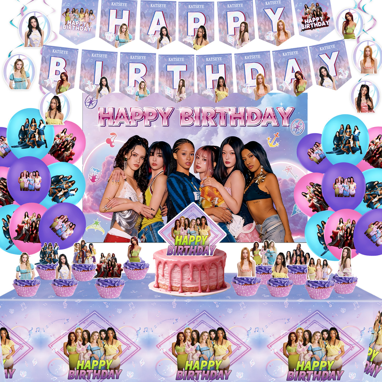 K&Katseye Idol Birthday Party  - Lighting Room Decor Items reseña y precio