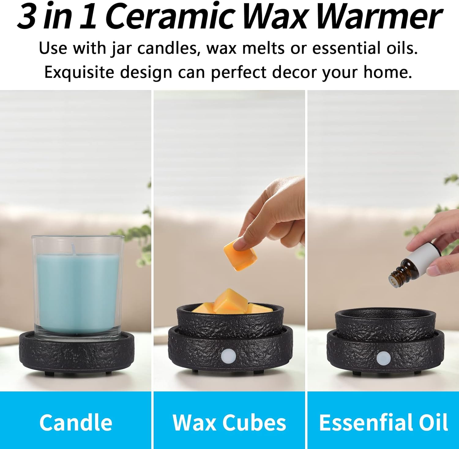 Ceramic Wax Melt Warmer, 3-in- - Wax Melter Electric reseña y precio