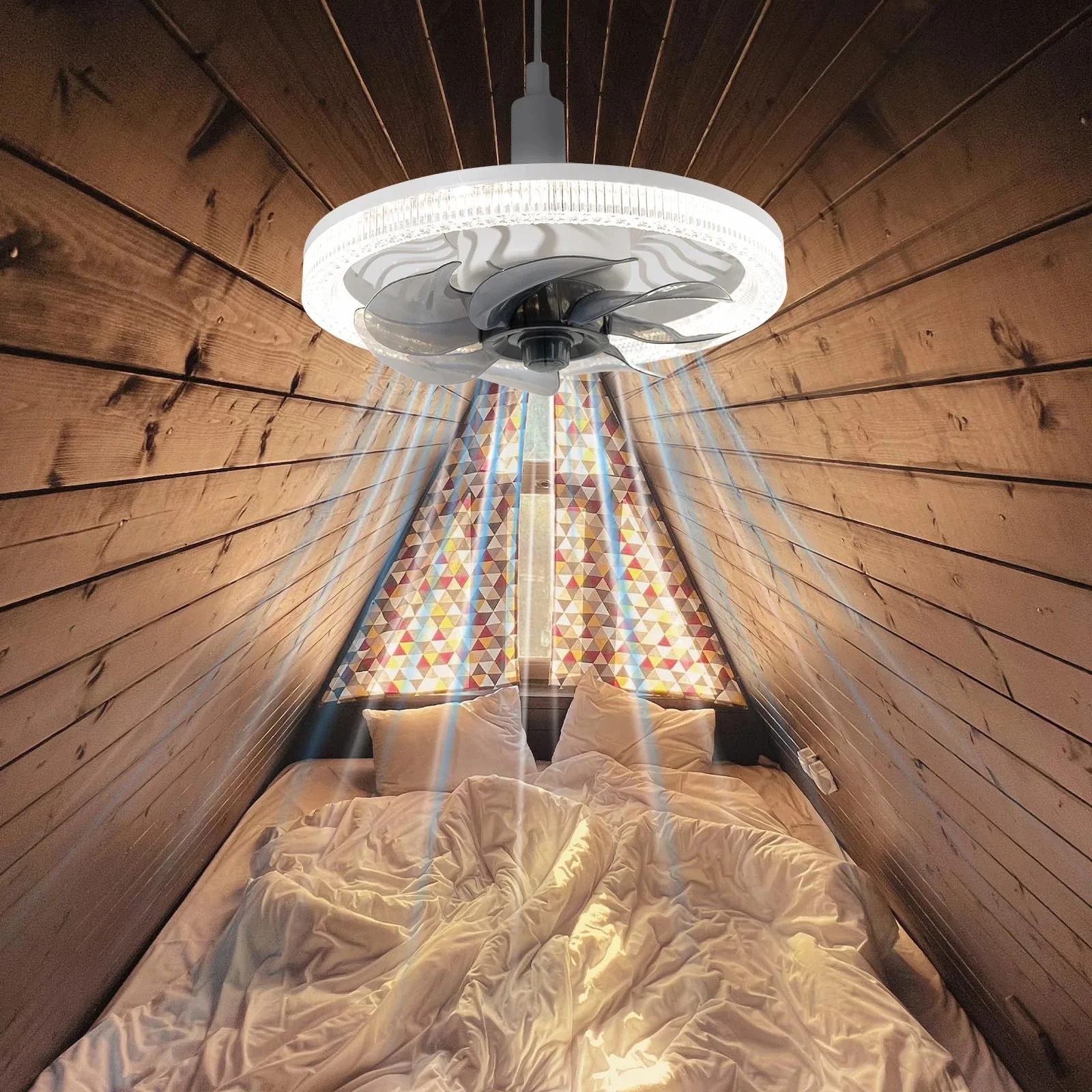 Smart LED Ceiling Fan Light wi - Touch Dimmer Lamp reseña y precio