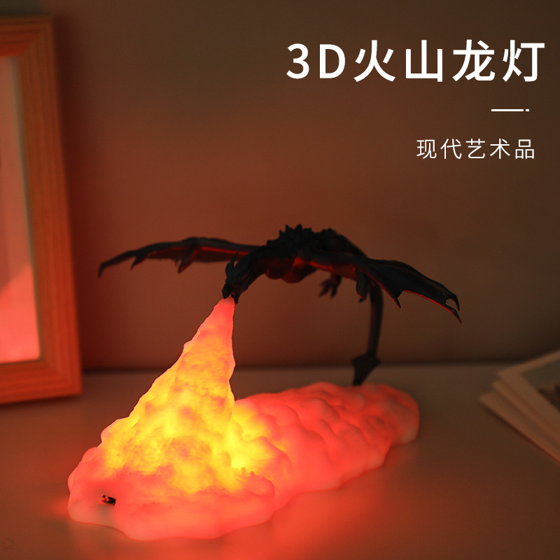 3D Printed Dragon Fire Night L - Unique Lighting Decor reseña y precio