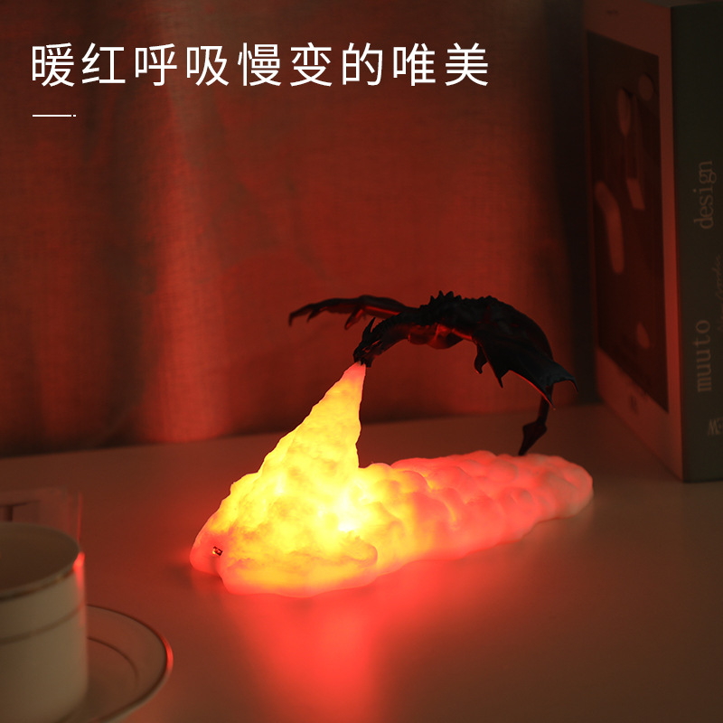 3D Printed Dragon Fire Night L - Unique Lighting Decor reseña y precio
