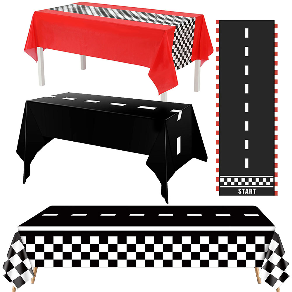 Checkered Race Car Party Black - Lighting Mcqueen Decor reseña y precio