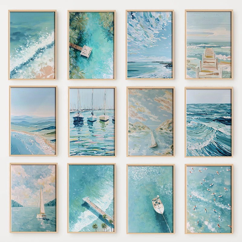 Light Blue Ocean Stretched So  - Lighting Decor Ideas reseña y precio