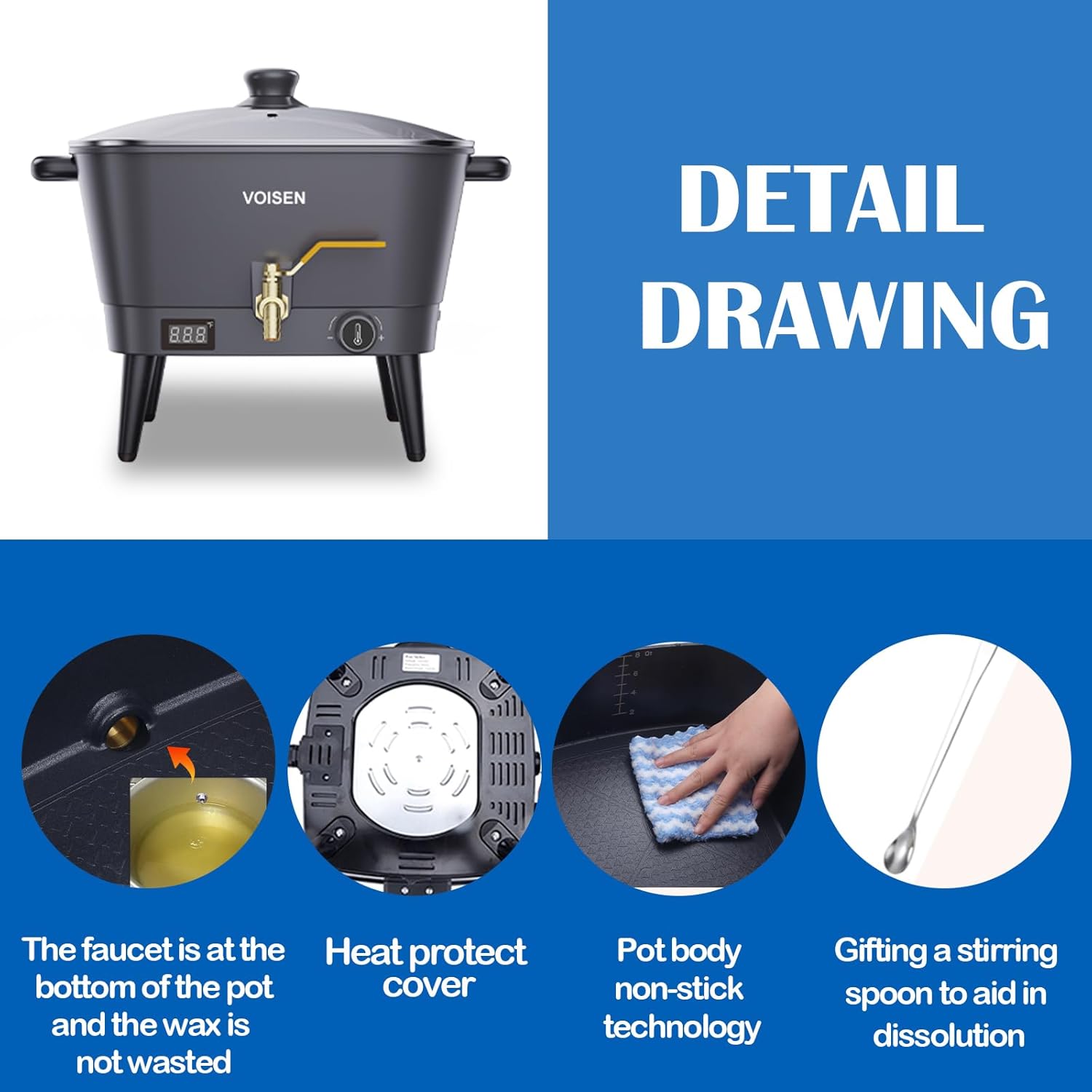 8Qt Electric Wax Melter for Ca - Wax Melter Electric reseña y precio