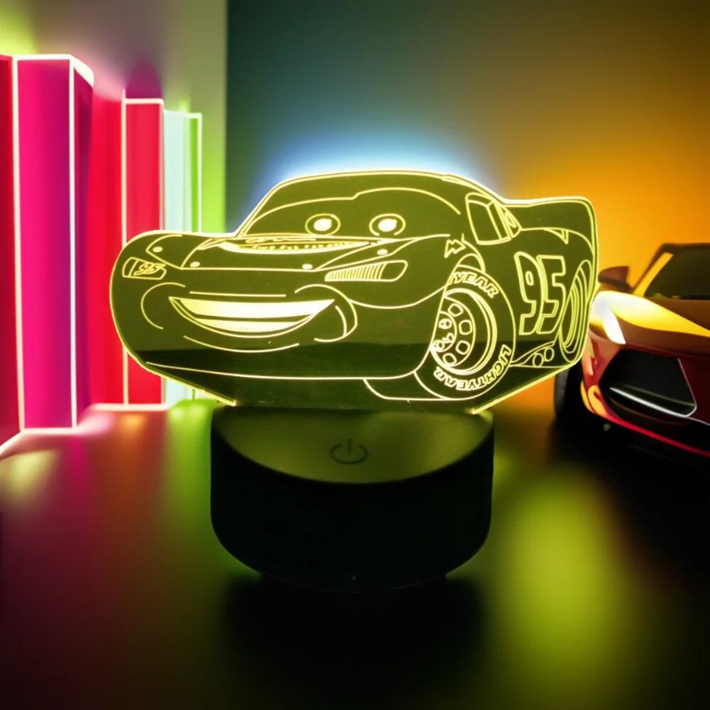 DSN Cute Car 3D Lamp LED Night - Lighting Mcqueen Decor reseña y precio