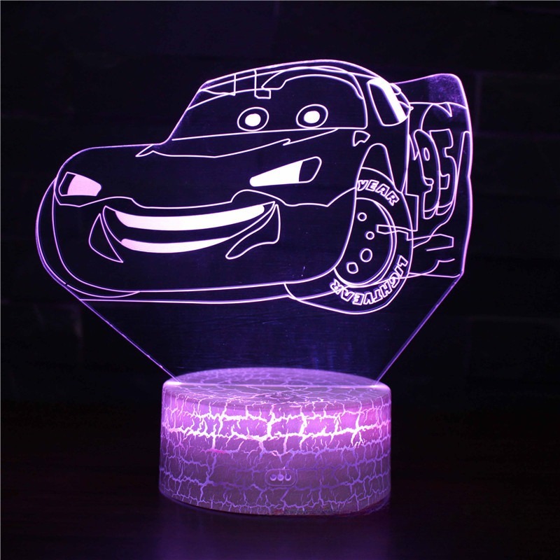 DSN Cute Car 3D Lamp LED Night - Lighting Mcqueen Decor reseña y precio