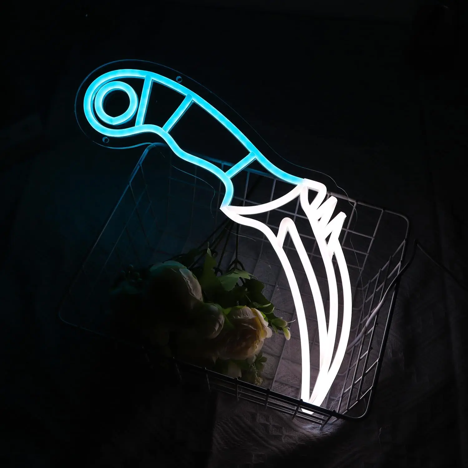 Blue White Dagger Knife Neon S - Unique Lighting Decor reseña y precio