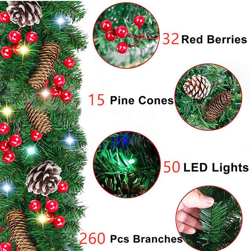 Lighted Christmas Garland Wate - Lighting Decor Company reseña y precio