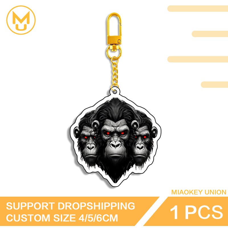 Three Chimpanzee Heads Keyring - Union Lighting & Decor Collabs reseña y precio