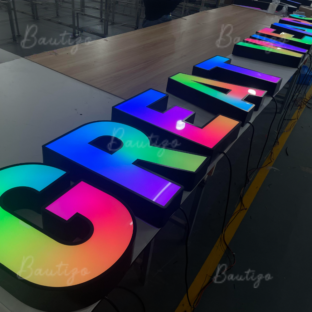 Custom RGB Metal LED Sign Wall - Lighting Decor Company reseña y precio