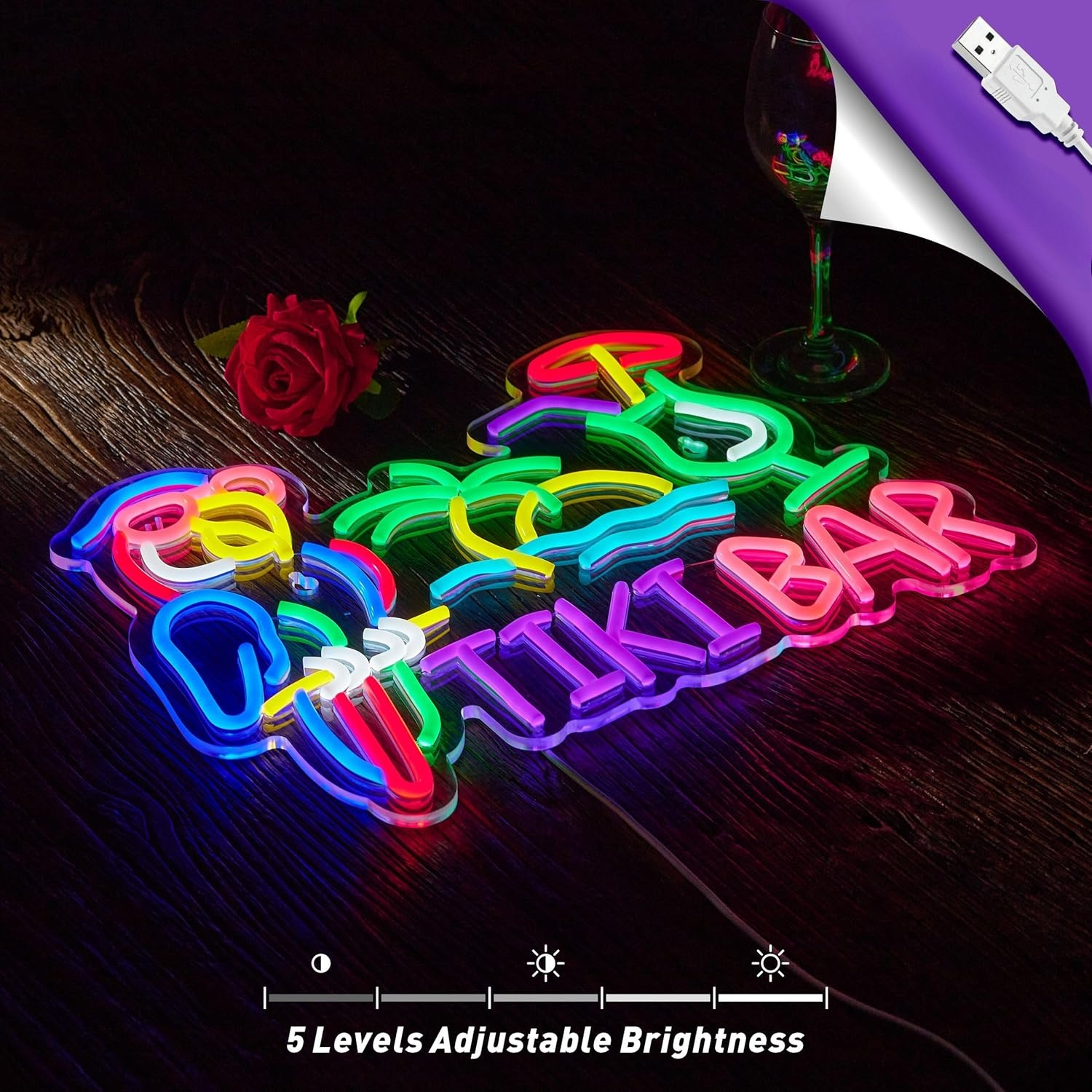 Tiki Bar Parrot Palm Tree Neon - Lighting Decor Ideas reseña y precio