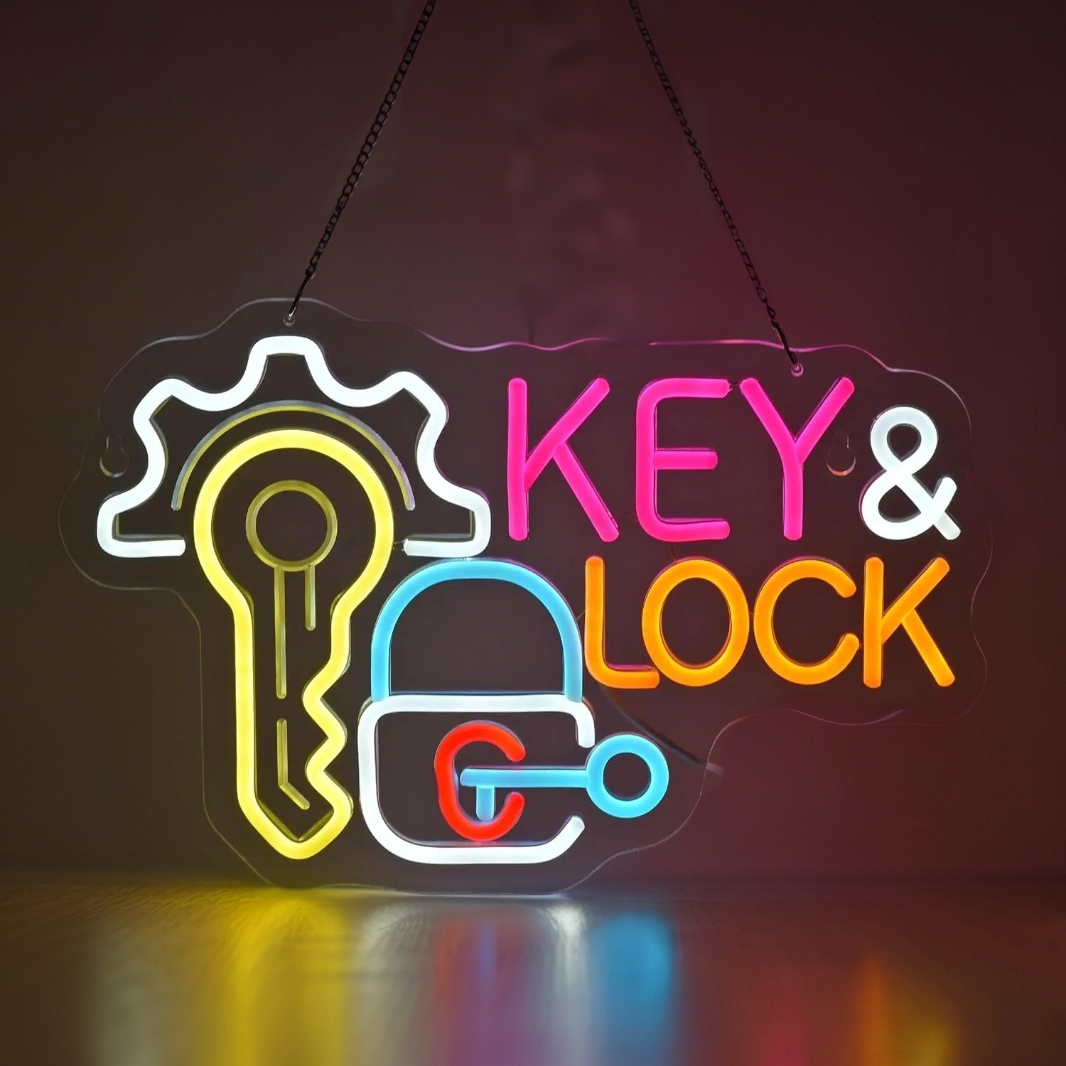 Key Lock Neon Sign Light Hangi - Lighting Decor Rentals reseña y precio
