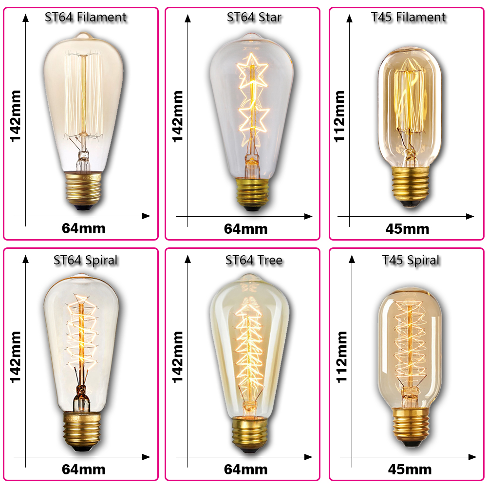 Retro Edison Light Bulb E27 40 - Lighting Decor Ideas reseña y precio