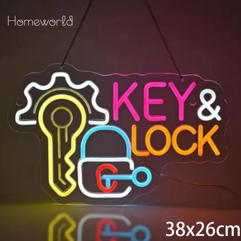 Key Lock Neon Sign Hanging Neo - Lighting Decor Rentals reseña y precio