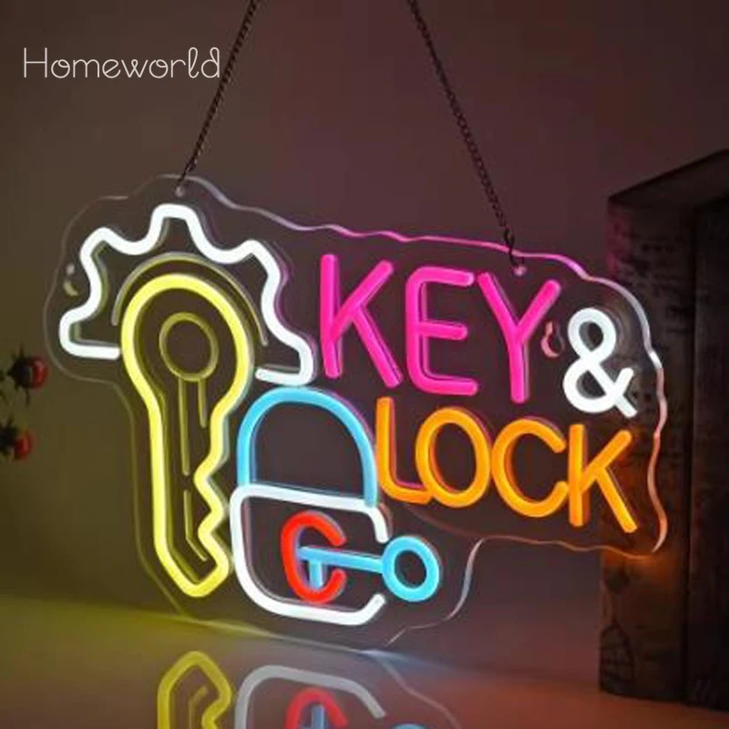 Key Lock Neon Sign Hanging Neo - Lighting Decor Rentals reseña y precio