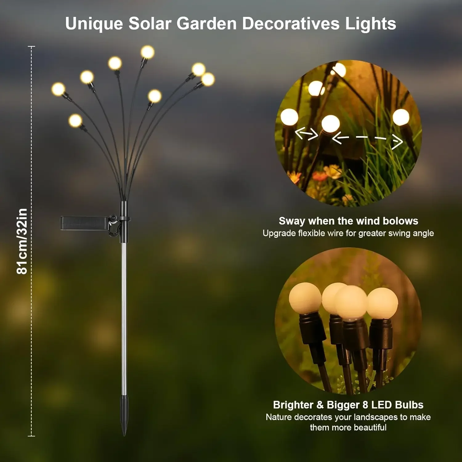 Solar Garden Lights 12 Pack 96 - Unique Lighting Decor reseña y precio