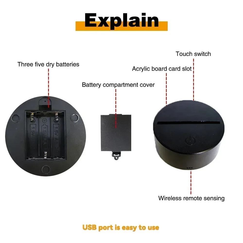 LED Night Light Illusion Stitc - Touch Dimmer Lamp reseña y precio