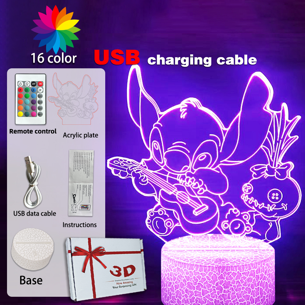 LED Night Light Illusion Stitc - Touch Dimmer Lamp reseña y precio